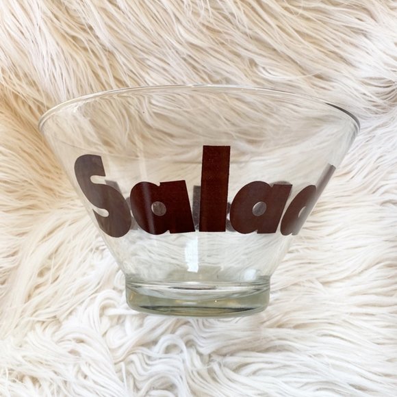 Wheaton Glass Large Salad Bowl and 6 Small Bowls - Picture 2 of 4